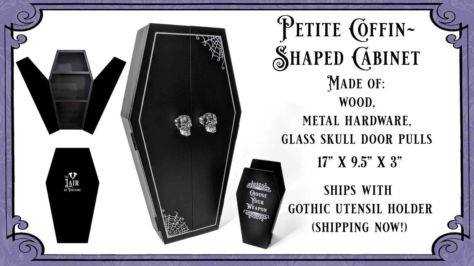 The Petite Coffin~Shaped Cabinet by The Lair of Voltaire