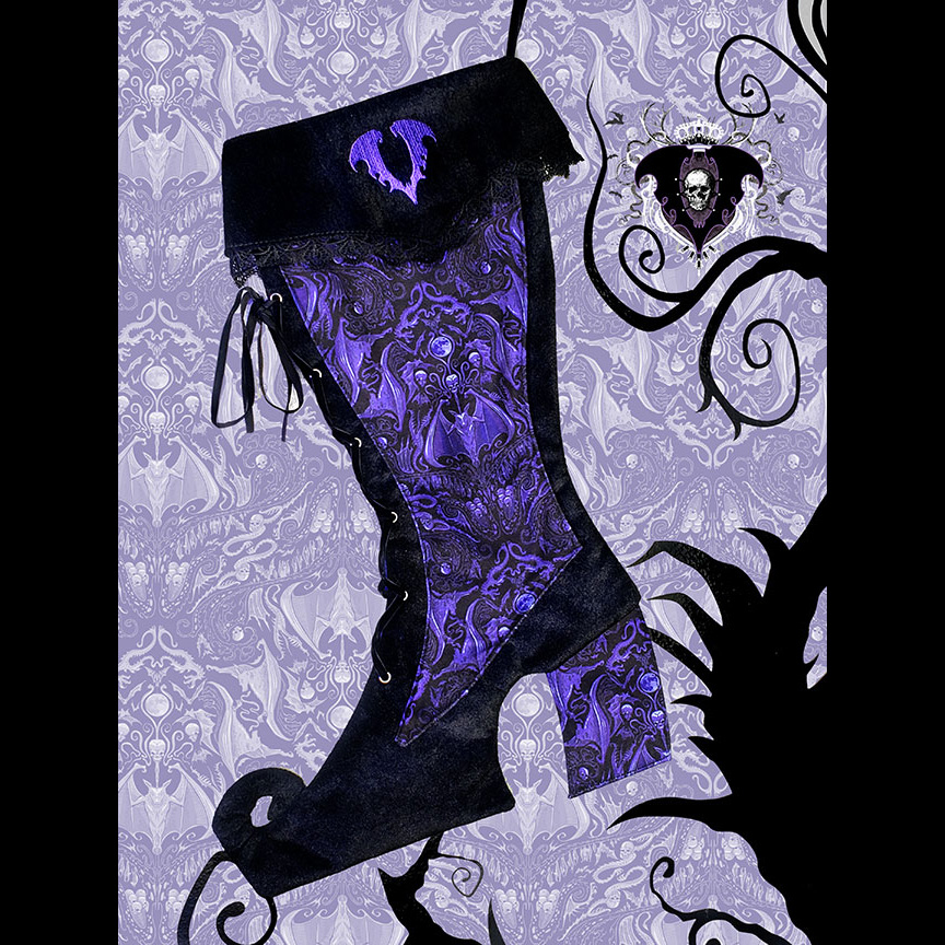Gothic Christmas Stocking - Darkside Royal Purple - Click Image to Close