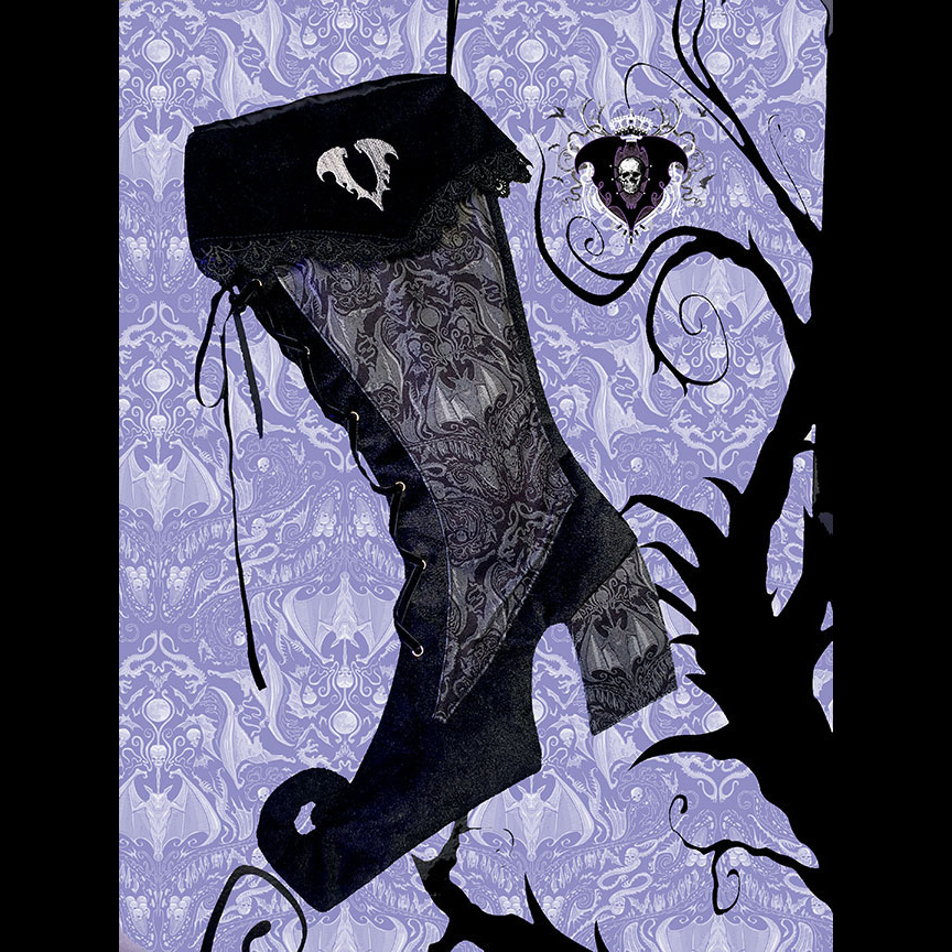 Gothic Christmas Stocking - Haunted Mansion Gray - Click Image to Close