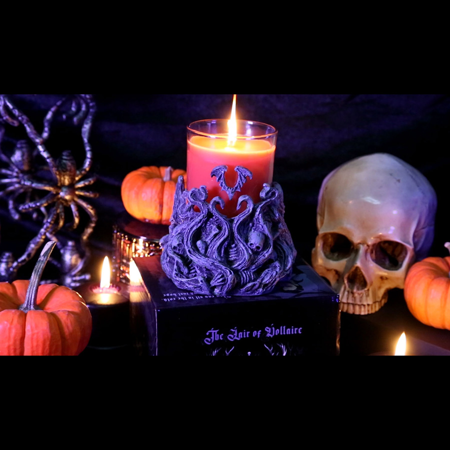 "Goblin King" Orange Candle with Autumn Spices - Click Image to Close